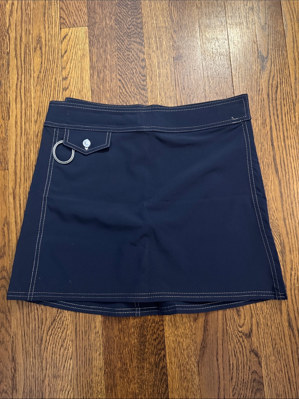 Birdwell Britches Navy mini wrap skirt